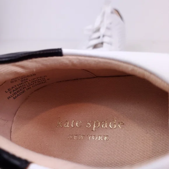 NWT Kate Spade Ashlyn White Leather Lace Up Sneakers - Picture 8 of 8